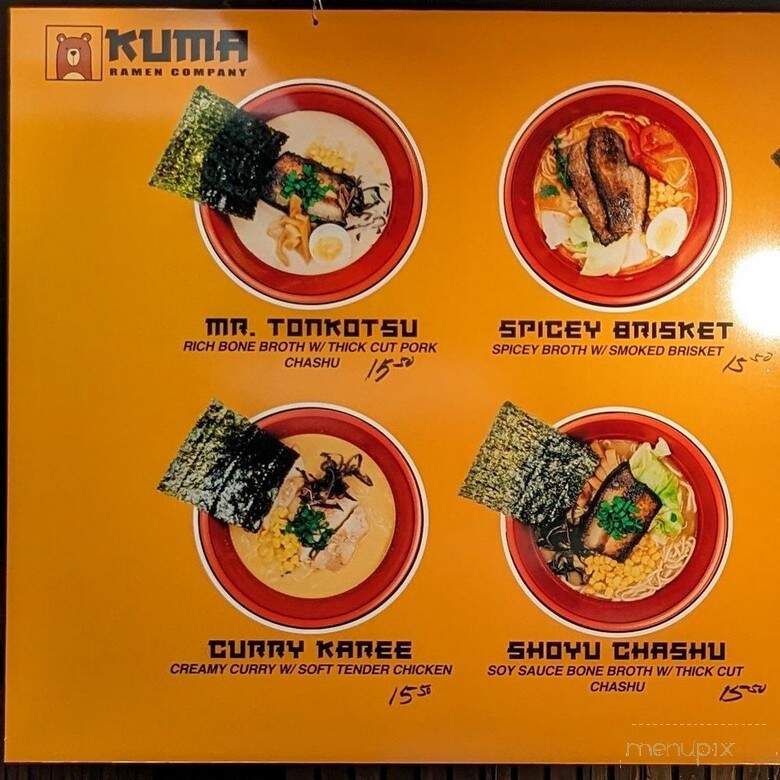 Kuma Ramen - Hanford, CA menu_pic