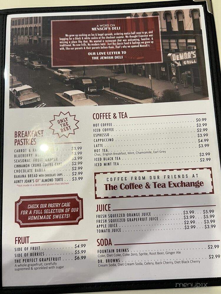Mensch's Deli - Evanston, IL menu_pic