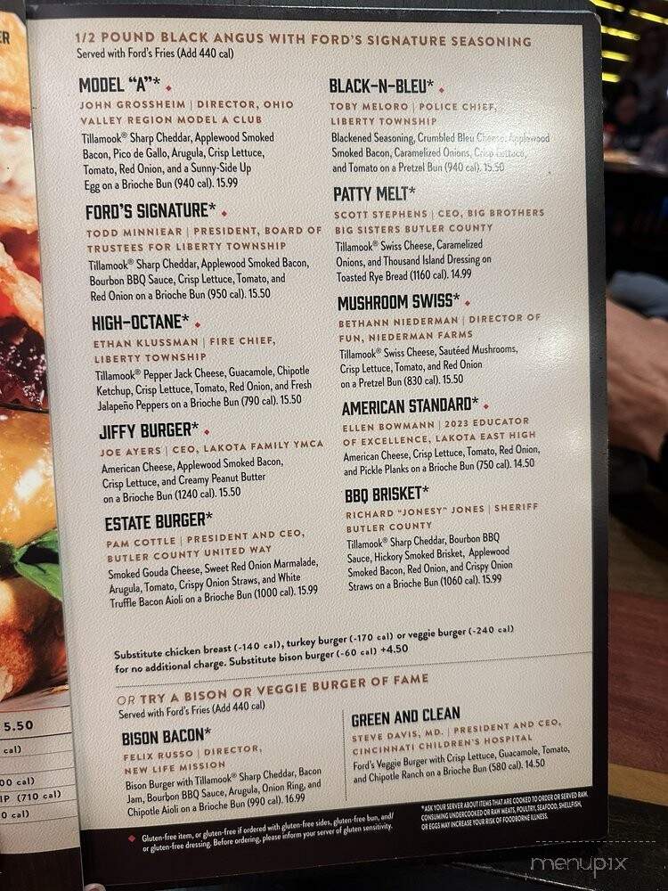 Ford's Garage - Liberty Township, OH menu_pic