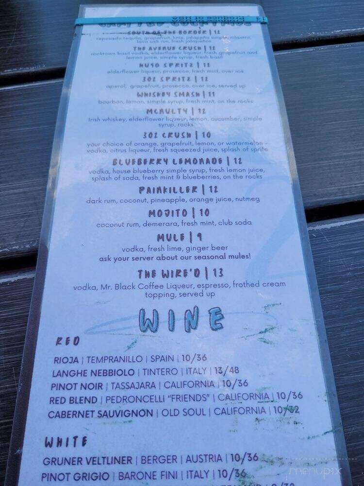 302 Social - Rehoboth Beach, DE menu_pic