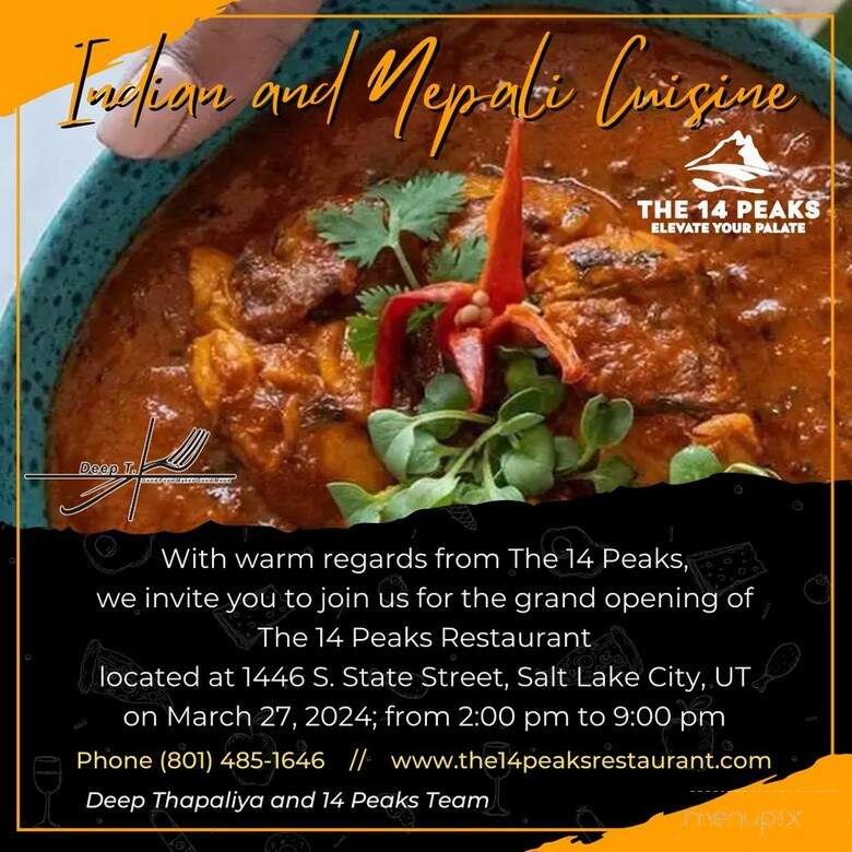 The 14 Peaks - Salt Lake City, UT menu_pic