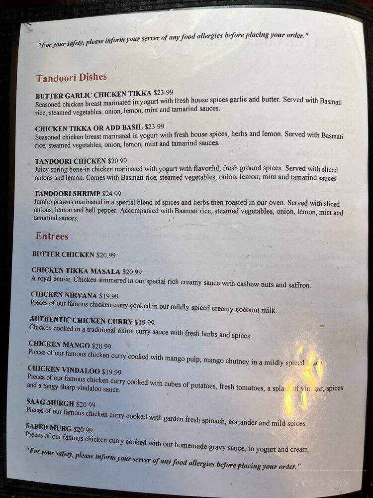 Butter Chicken Indian Kitchen - Gig Harbor, WA menu_pic