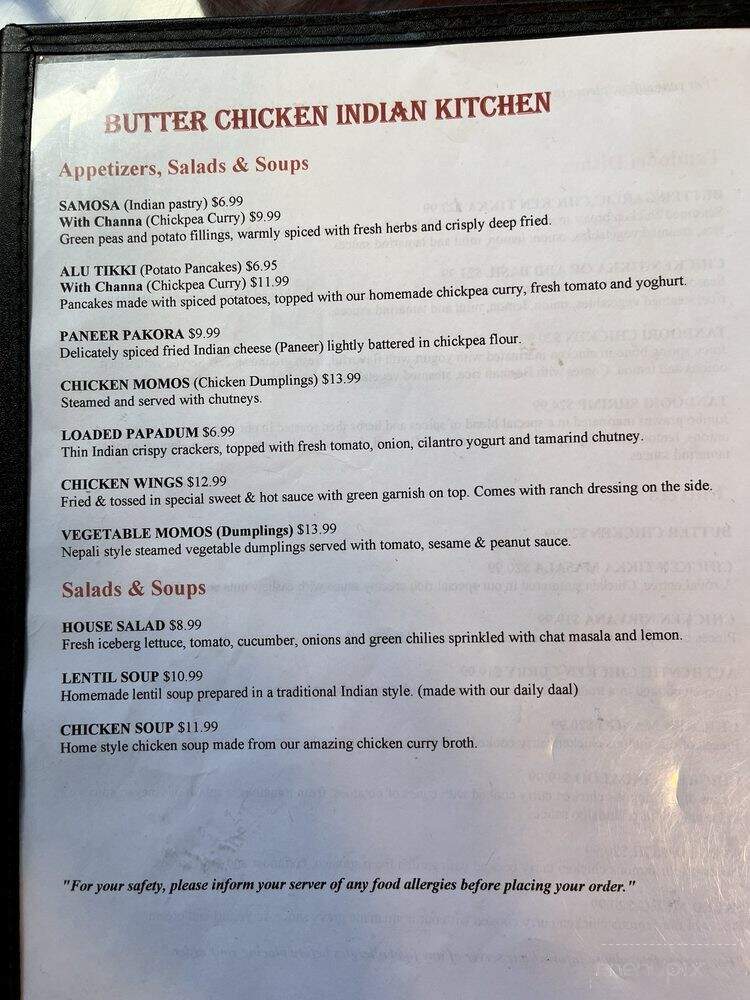 Butter Chicken Indian Kitchen - Gig Harbor, WA menu_pic