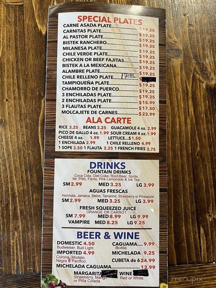 El Balcon Taqueria - Fair Oaks, CA menu_pic