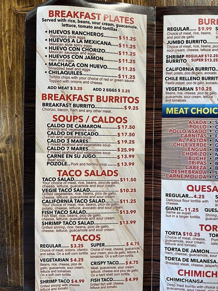 El Balcon Taqueria - Fair Oaks, CA menu_pic