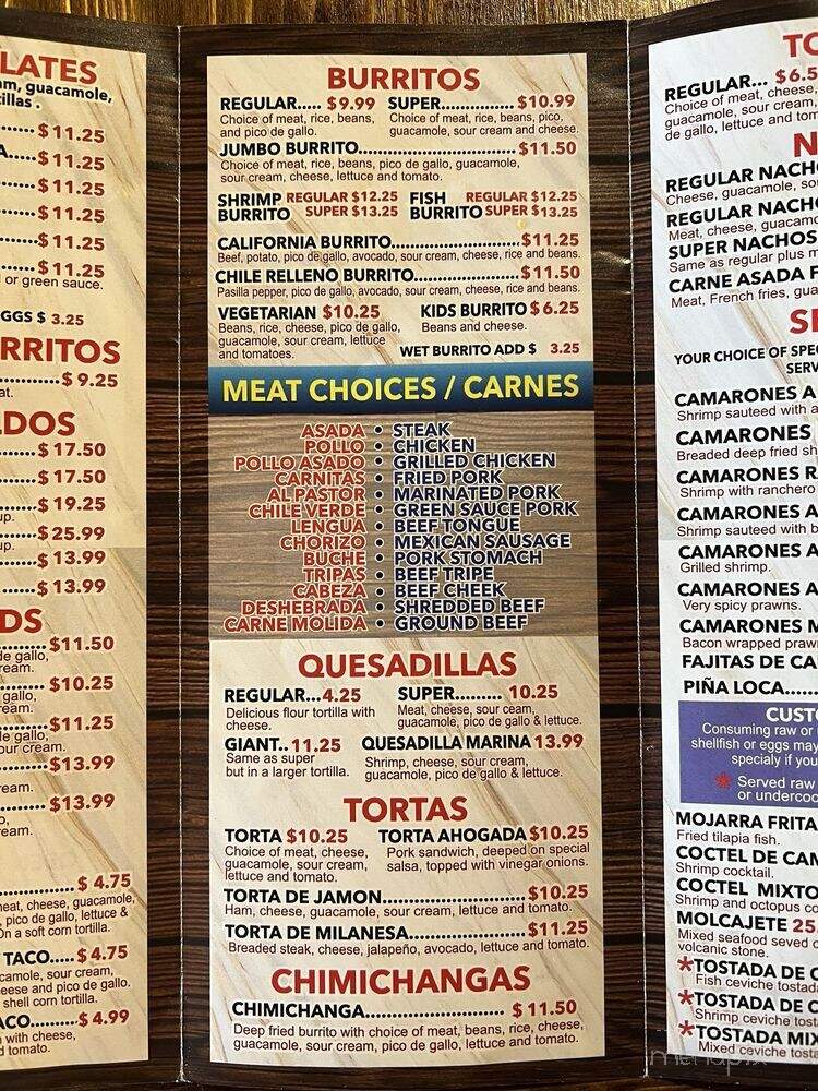 El Balcon Taqueria - Fair Oaks, CA menu_pic