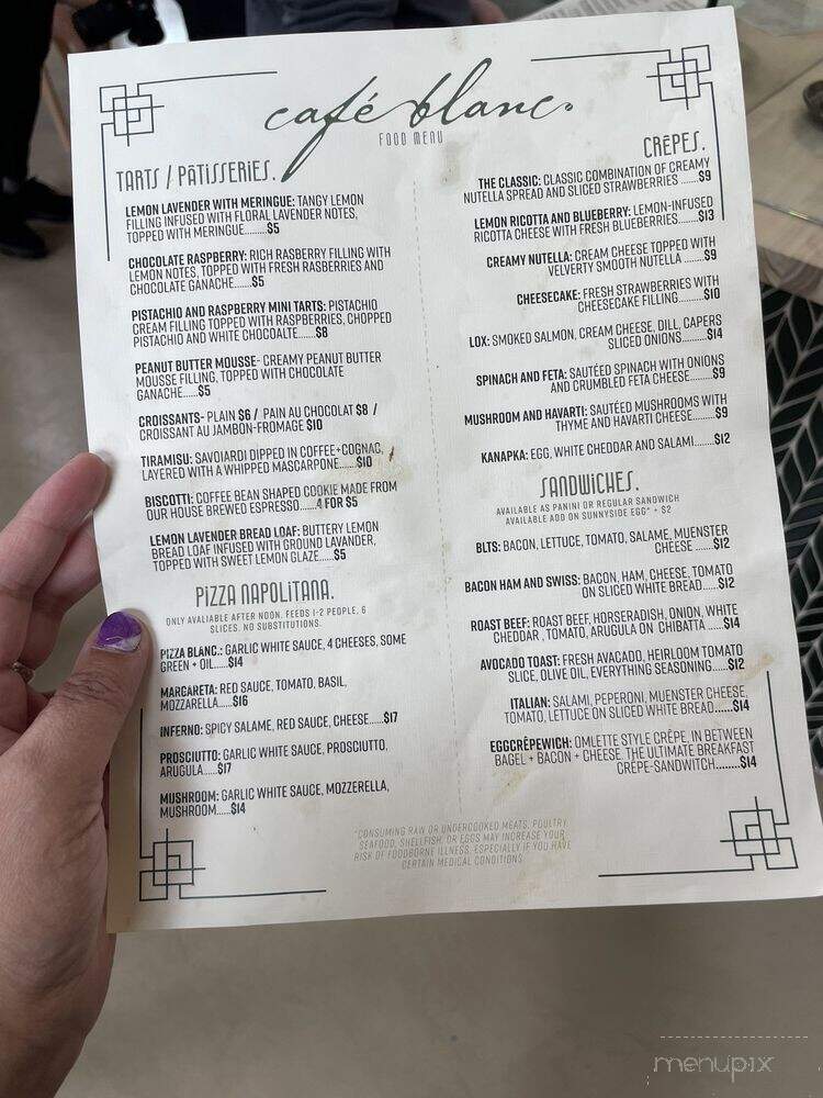 Cafe Blanc - Parma Heights, OH menu_pic