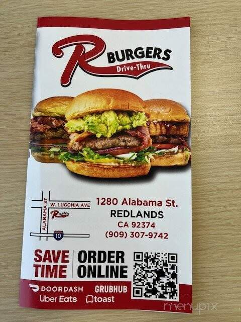 R Burgers - Redlands, CA menu_pic