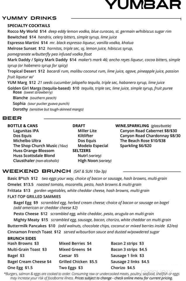 Yumbar - Phoenix, AZ menu_pic