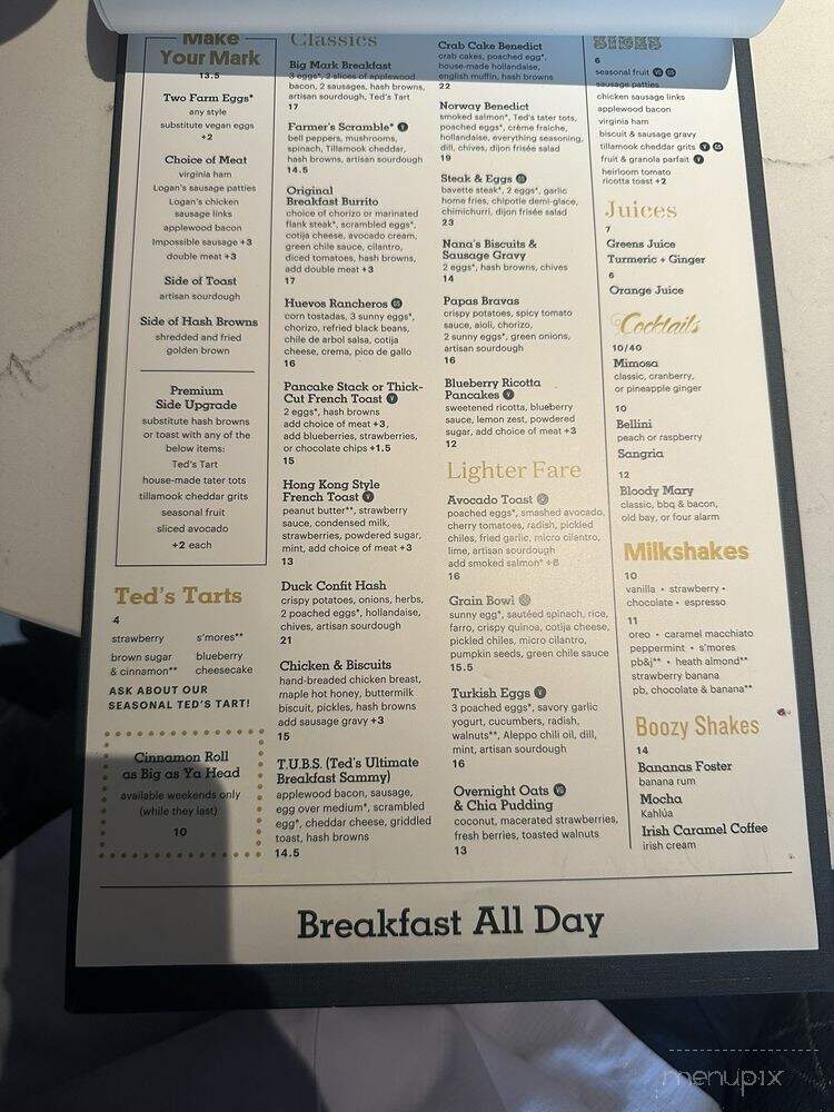 Ted's Bulletin - Washington, DC menu_pic
