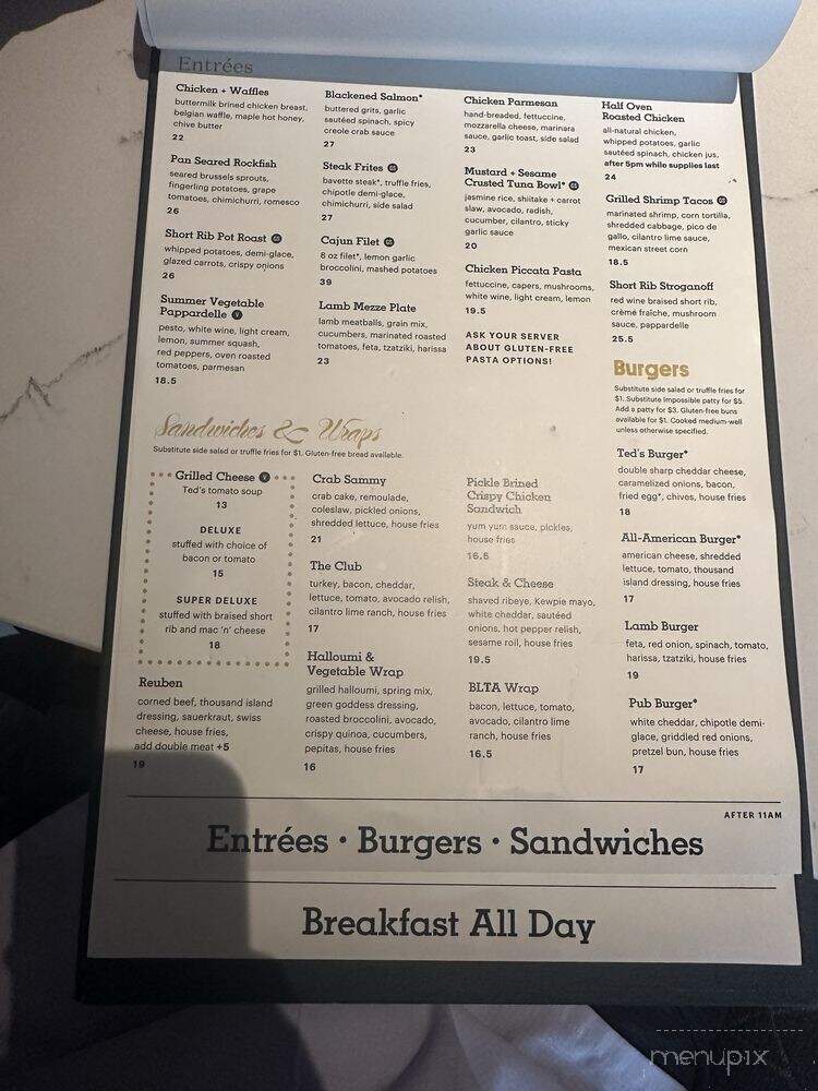 Ted's Bulletin - Washington, DC menu_pic