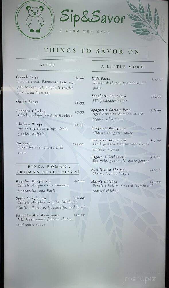 Sip & Savor - Hayward, CA menu_pic