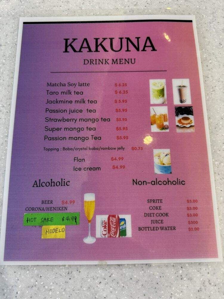 Kakuna Sushi - San Leandro, CA menu_pic