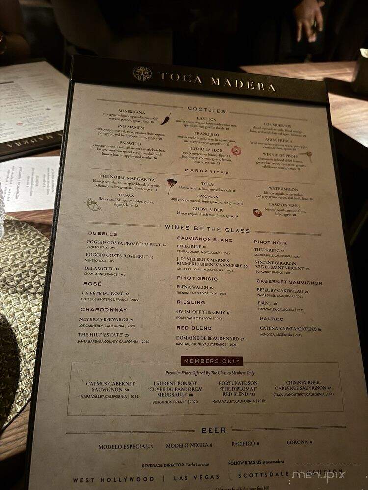 Toca Madera - Houston, TX menu_pic