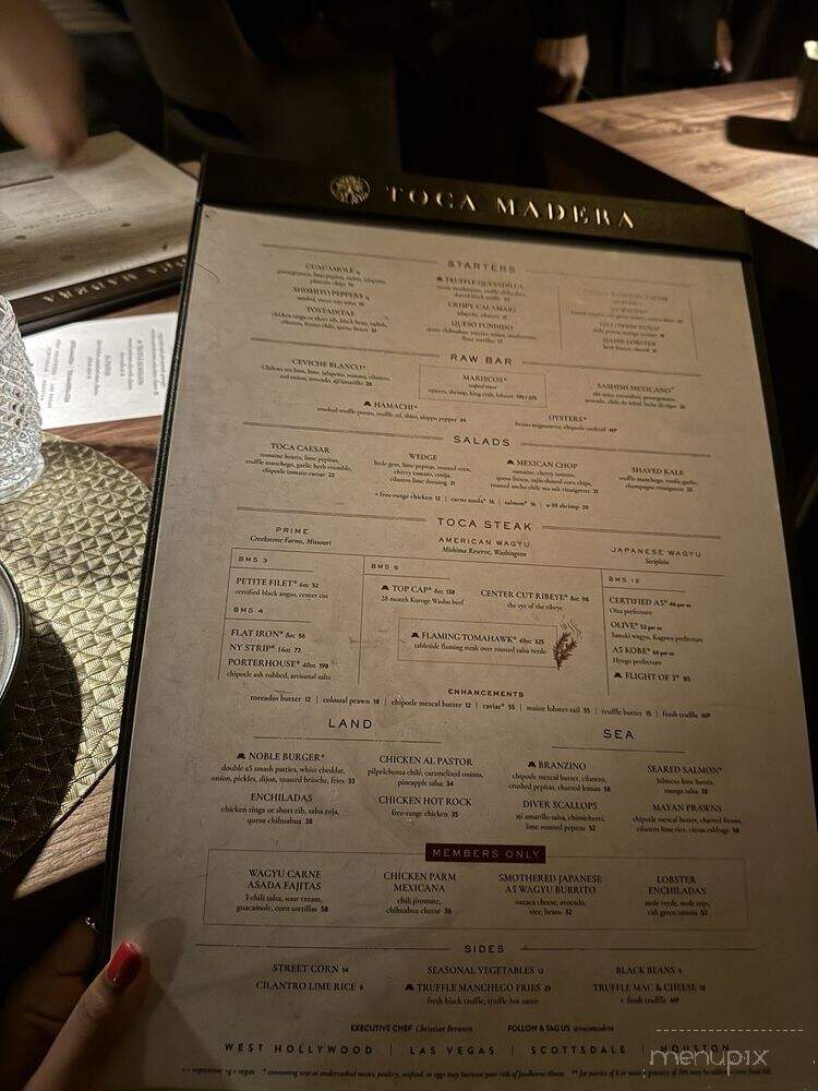 Toca Madera - Houston, TX menu_pic