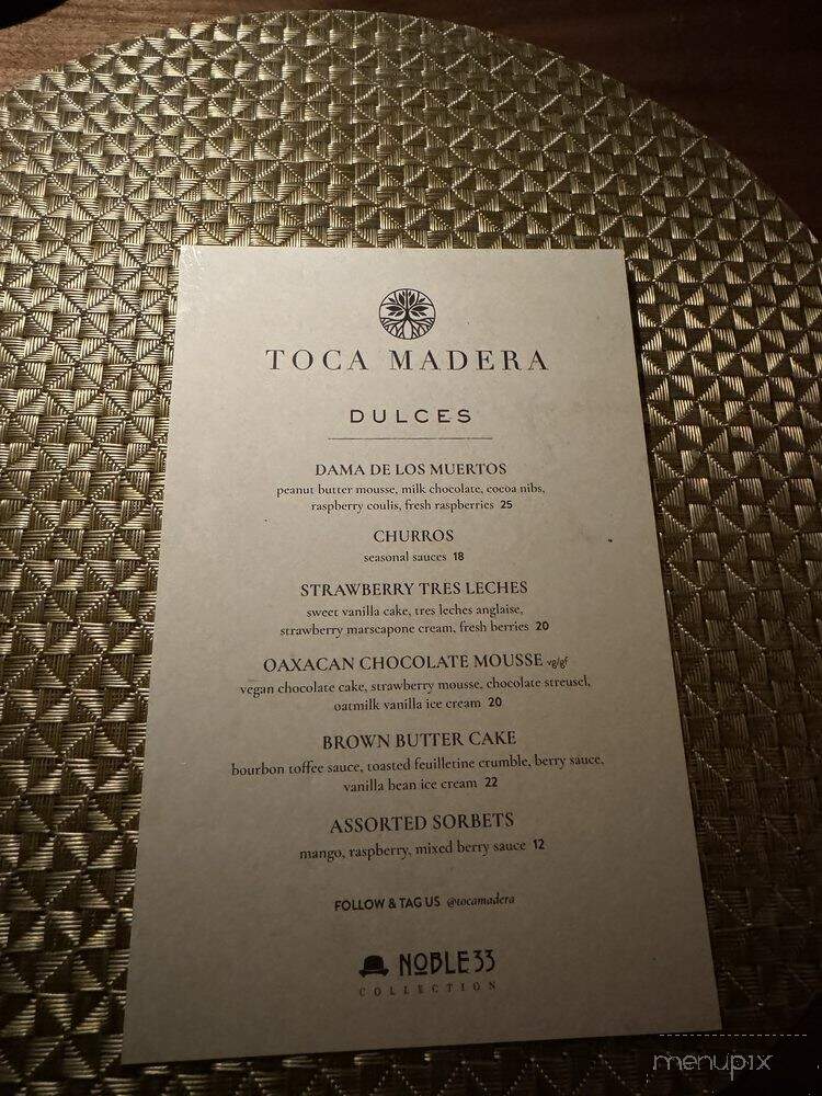 Toca Madera - Houston, TX menu_pic