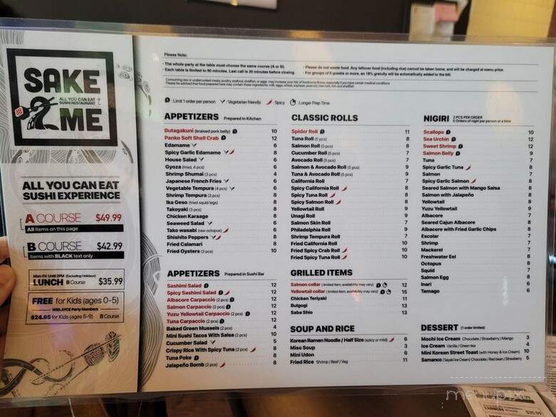 Sake2Me Sushi - Fremont, CA menu_pic