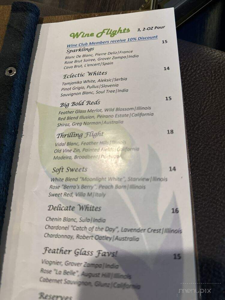 Feather Glass Wine Bar & Eatery - Vernon Hills, IL menu_pic