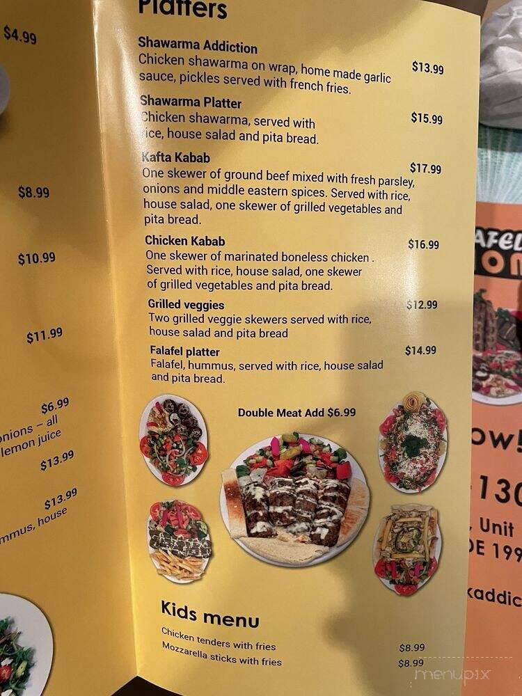 Kabab Falafel Addiction - Rehoboth Beach, DE menu_pic