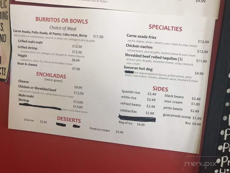 Momo's - Tucson, AZ menu_pic