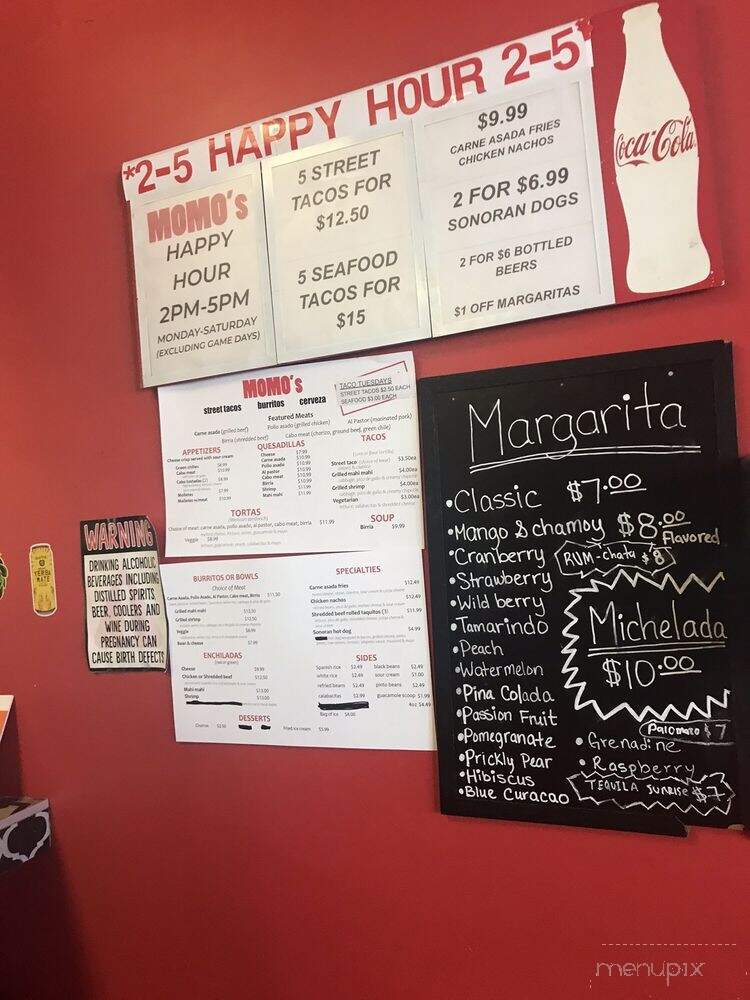 Momo's - Tucson, AZ menu_pic