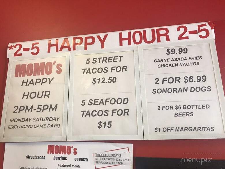 Momo's - Tucson, AZ menu_pic