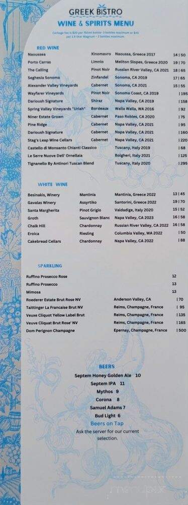 Greek Bistro - Glendale, CA menu_pic