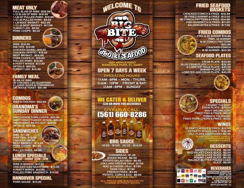 Big Bite BBQ & Seafood - West Palm Beach, FL menu_pic