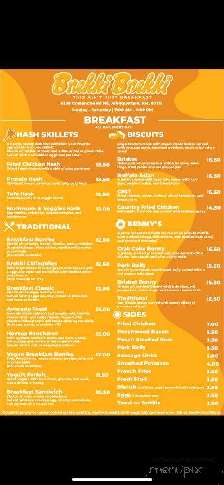 Brekki Brekki - Albuquerque, NM menu_pic