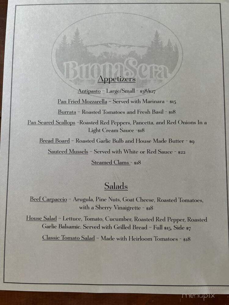 Buona Sera - Malta, NY menu_pic