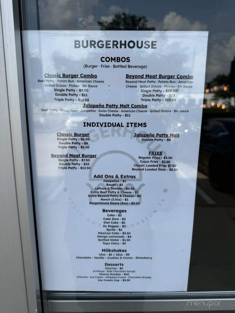 Burger House - Houston, TX menu_pic