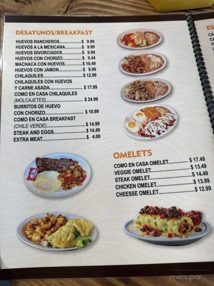 Como en Casa Mexican Grill - Lynwood, CA menu_pic