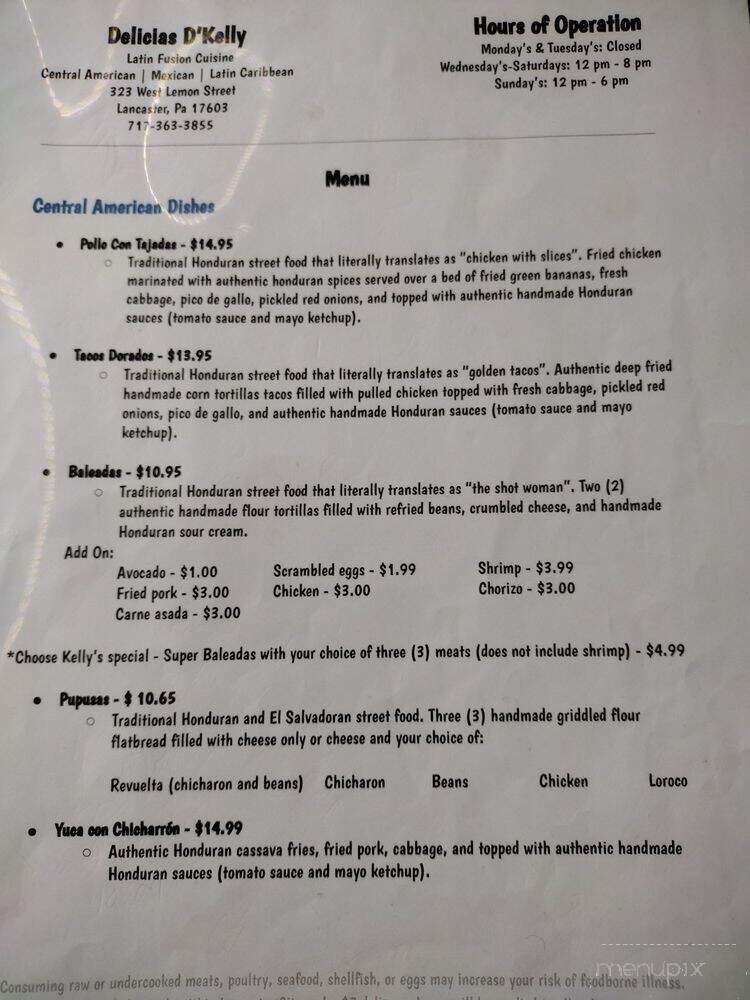 Delights D'Kelly - Lancaster, PA menu_pic