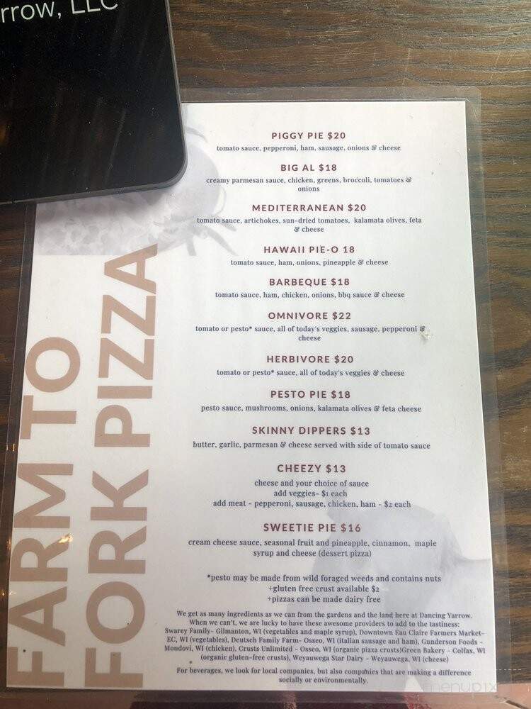 Farm to Fork Retreat - Mondovi, WI menu_pic