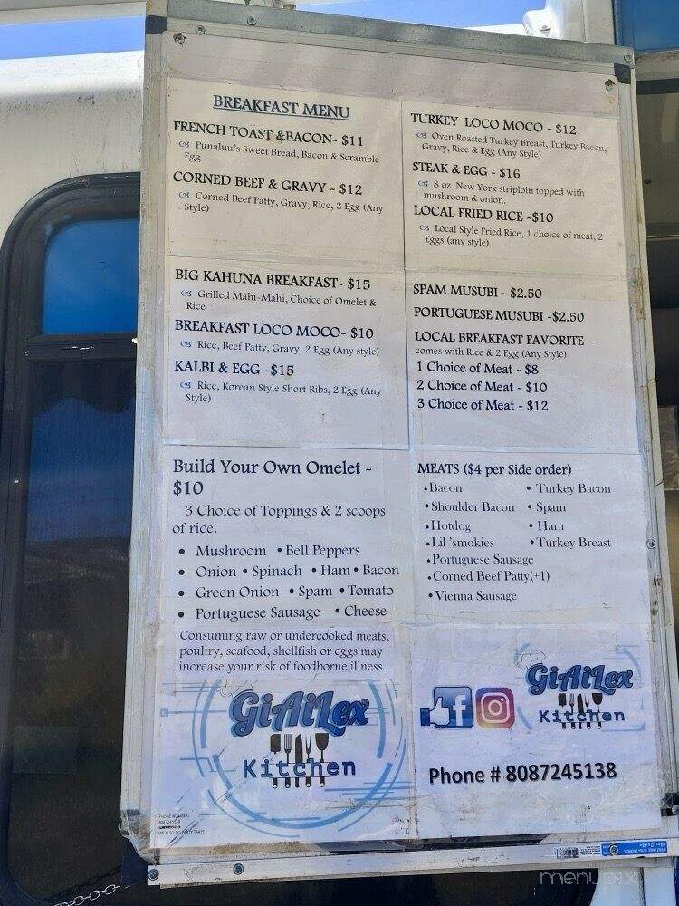 GiAilex Kitchen - Waipahu, HI menu_pic