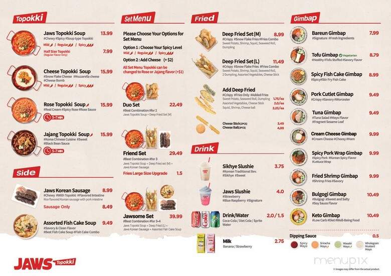 Jaws Topokki - Irvine, CA menu_pic