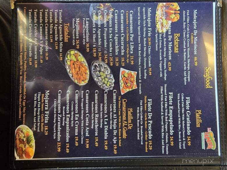 La Tapatia Taqueria Y Mariscos - Fontana, CA menu_pic