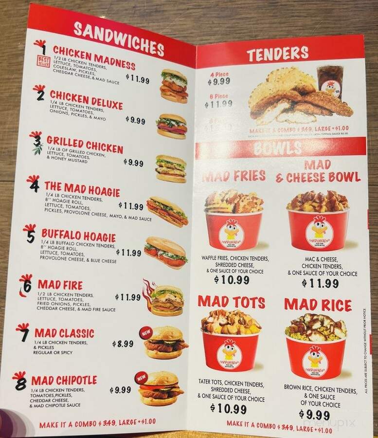 Mad Chicken - Baltimore, MD menu_pic