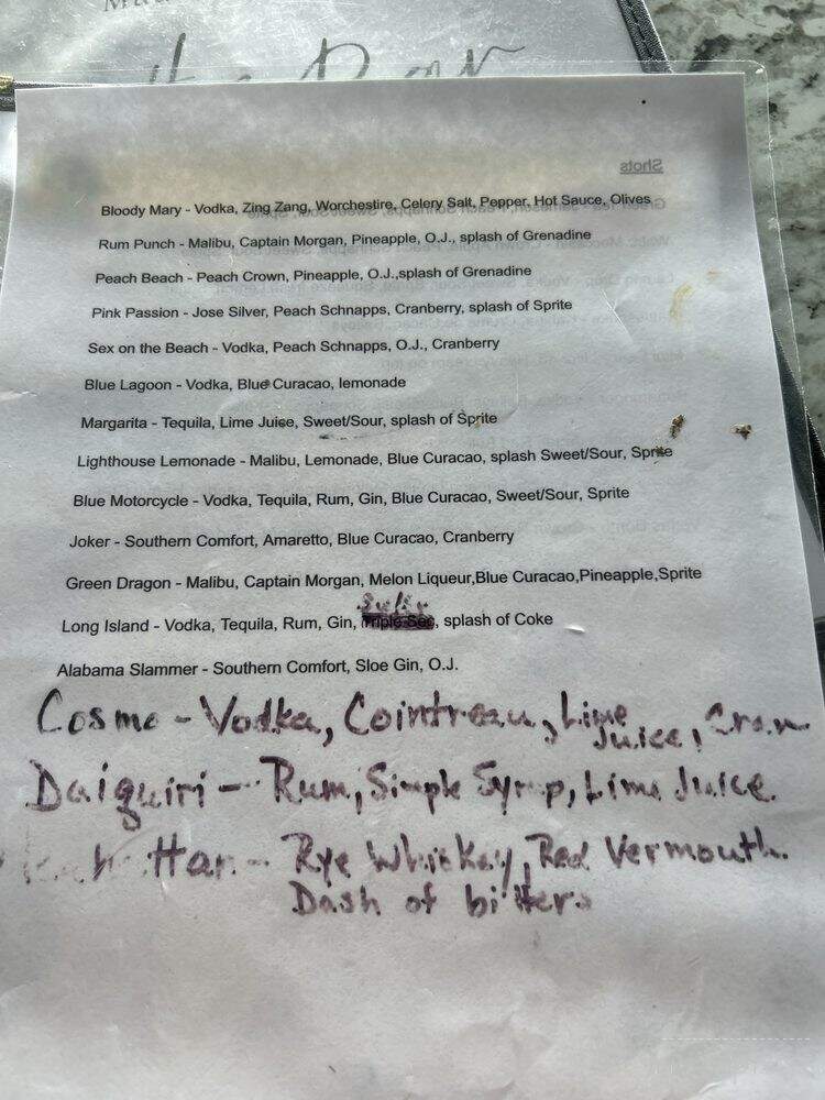 Madison Lighthouse Restaurant & Bar - Madison, IN menu_pic