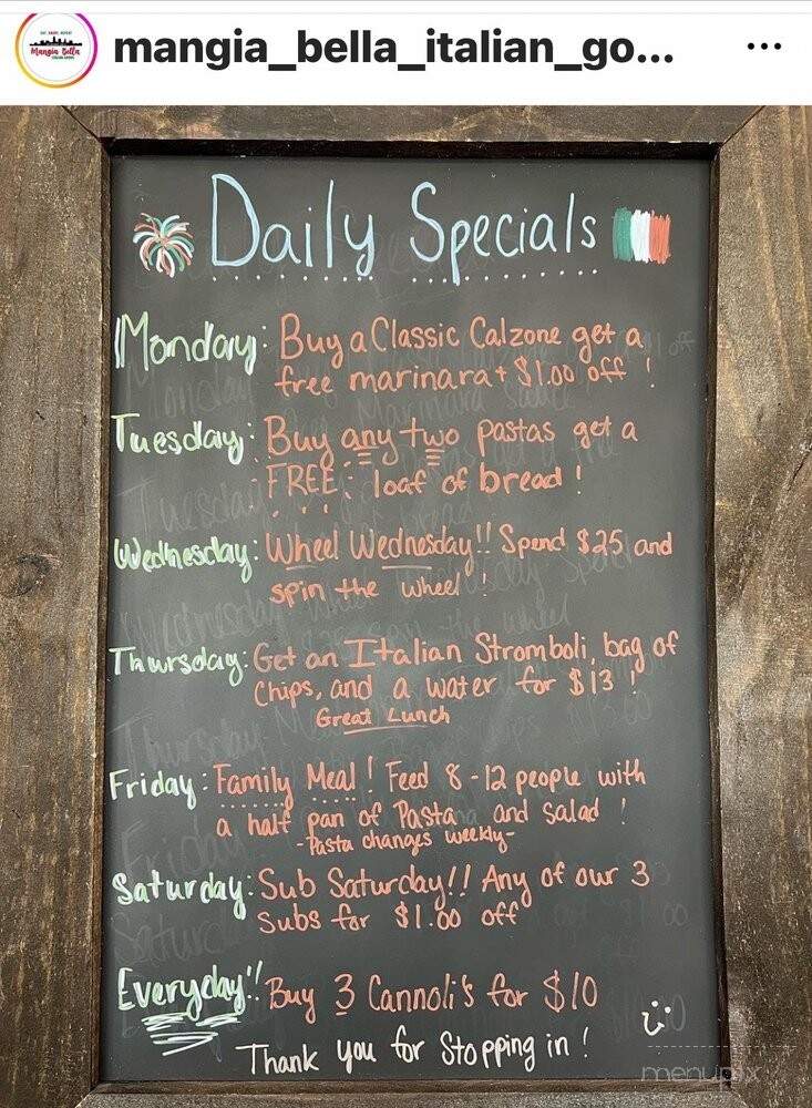 Mangia Bella Italian Goods - Fairview Park, OH menu_pic