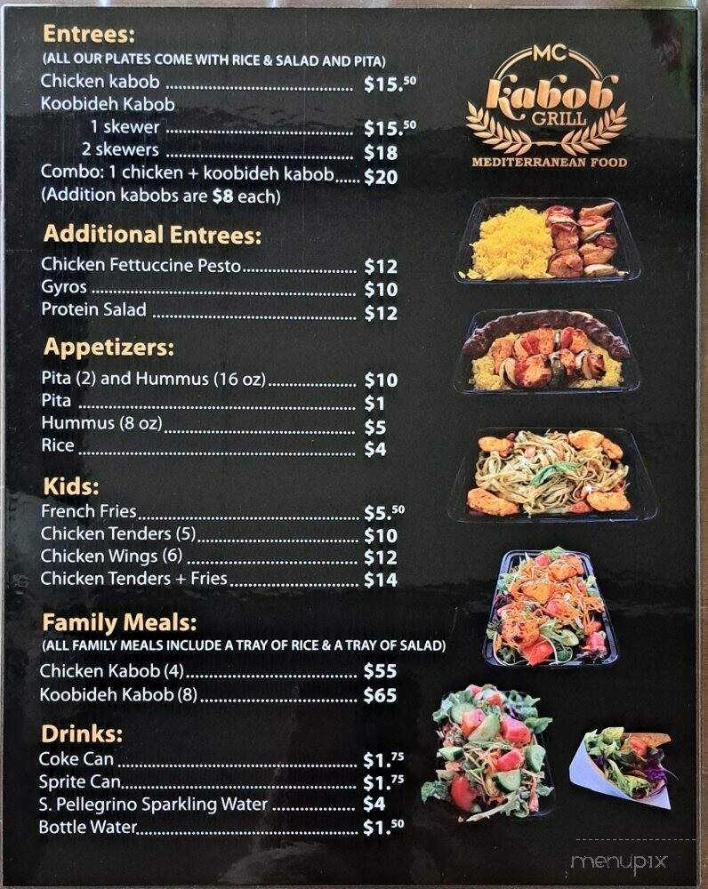 Mc Kabob Grill - Anaheim, CA menu_pic