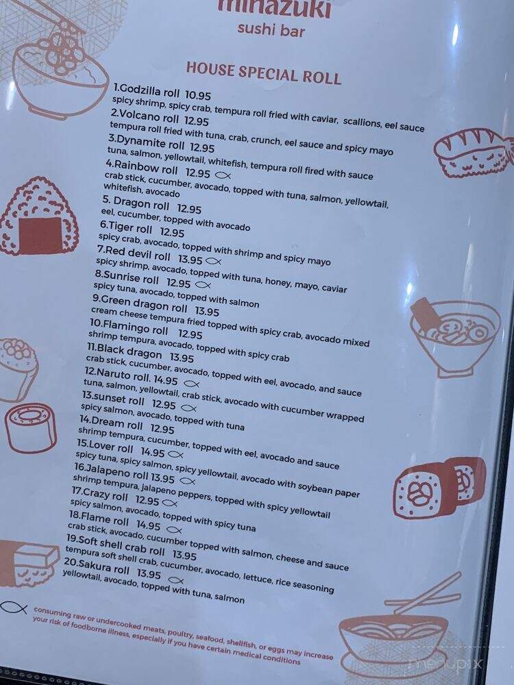 Minazuki Sushi Bar - Indianapolis, IN menu_pic