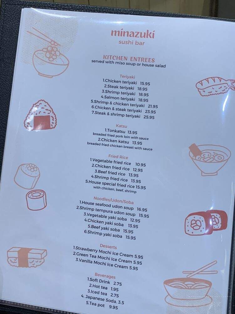Minazuki Sushi Bar - Indianapolis, IN menu_pic