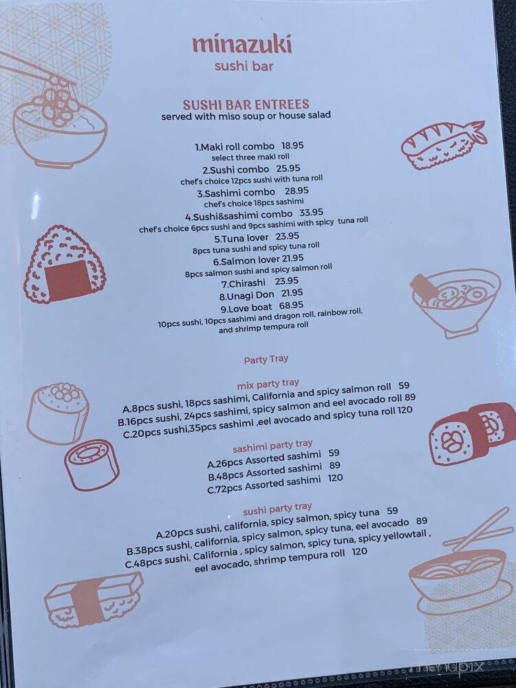 Minazuki Sushi Bar - Indianapolis, IN menu_pic