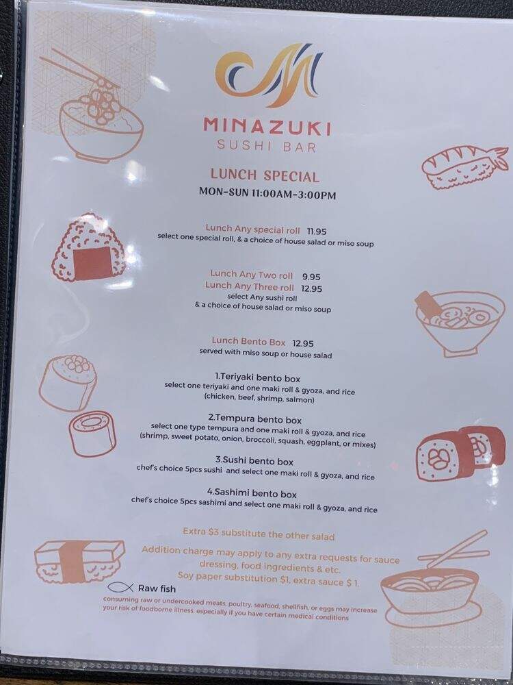 Minazuki Sushi Bar - Indianapolis, IN menu_pic