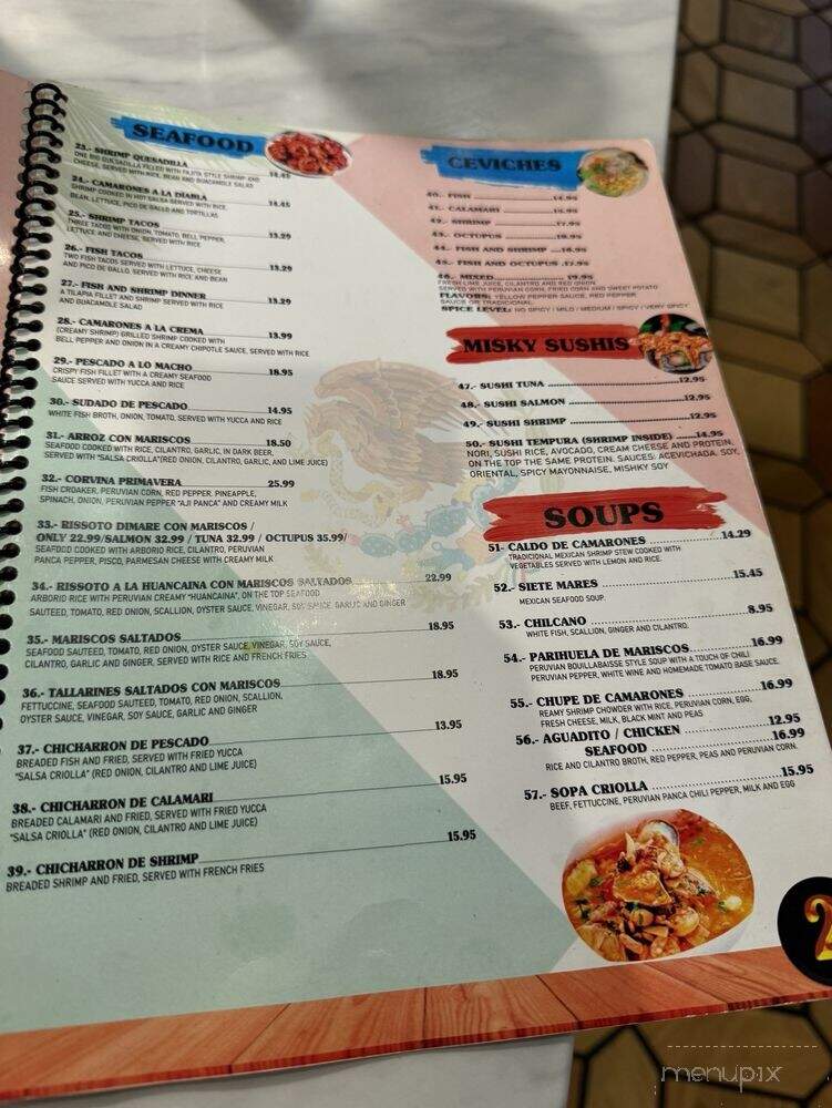 Misky Peruvian Latin Restaurant and Bar - Dothan, AL menu_pic