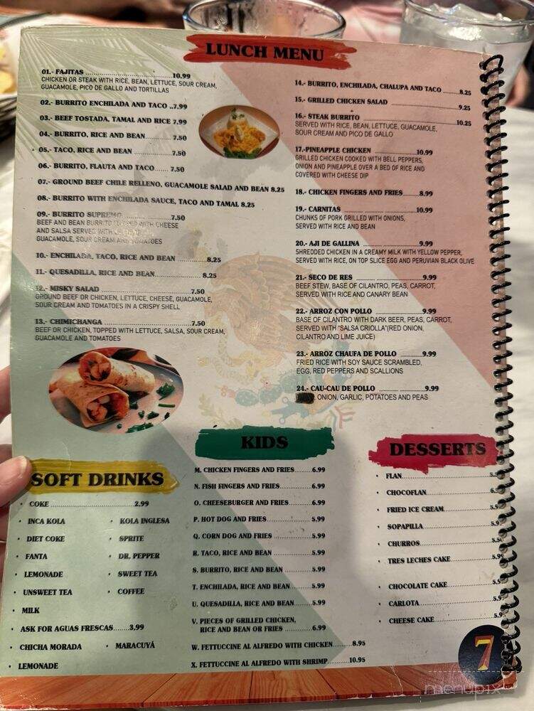 Misky Peruvian Latin Restaurant and Bar - Dothan, AL menu_pic