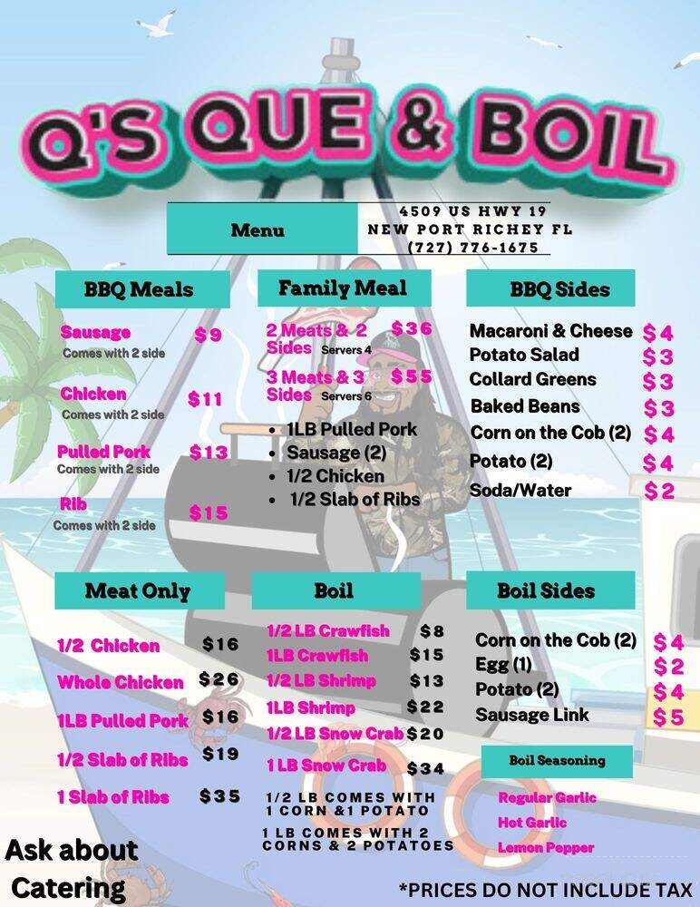 Q's Que & Boil - Holiday, FL menu_pic