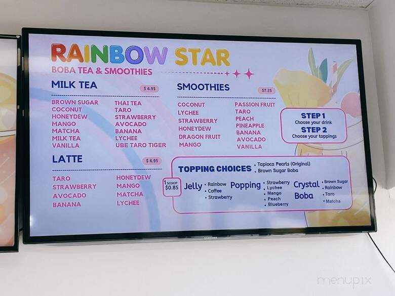 Rainbow Star Boba Milk Tea and Smoothies - Grand Rapids, MI menu_pic