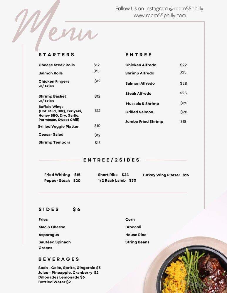 Room 55 - Lansdowne, PA menu_pic